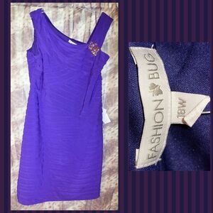Fashion Bug brand Purplish Blue Tiered Soft Knit Bodycon Dress Sz 18W